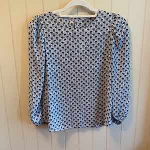 Loft blue flower blouse
